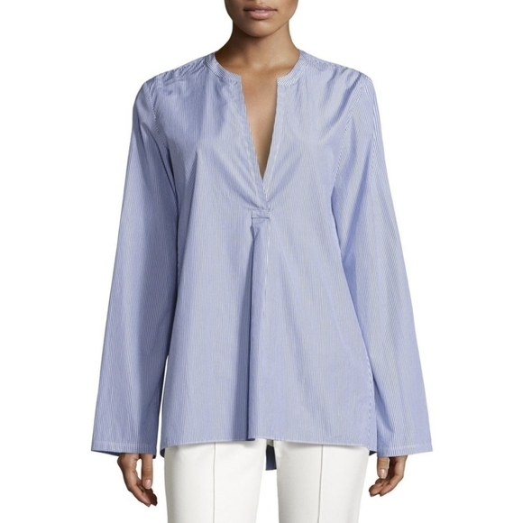 Theory Ophelia Taff Stripe Career Office Work Minimalist Wear Shirt Sz Small - Picture 1 of 9